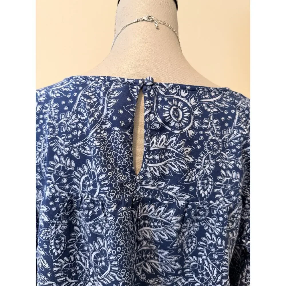 Madewell Boho/Peasant Paisley Flutter Sleeve Blouse – Women’s L